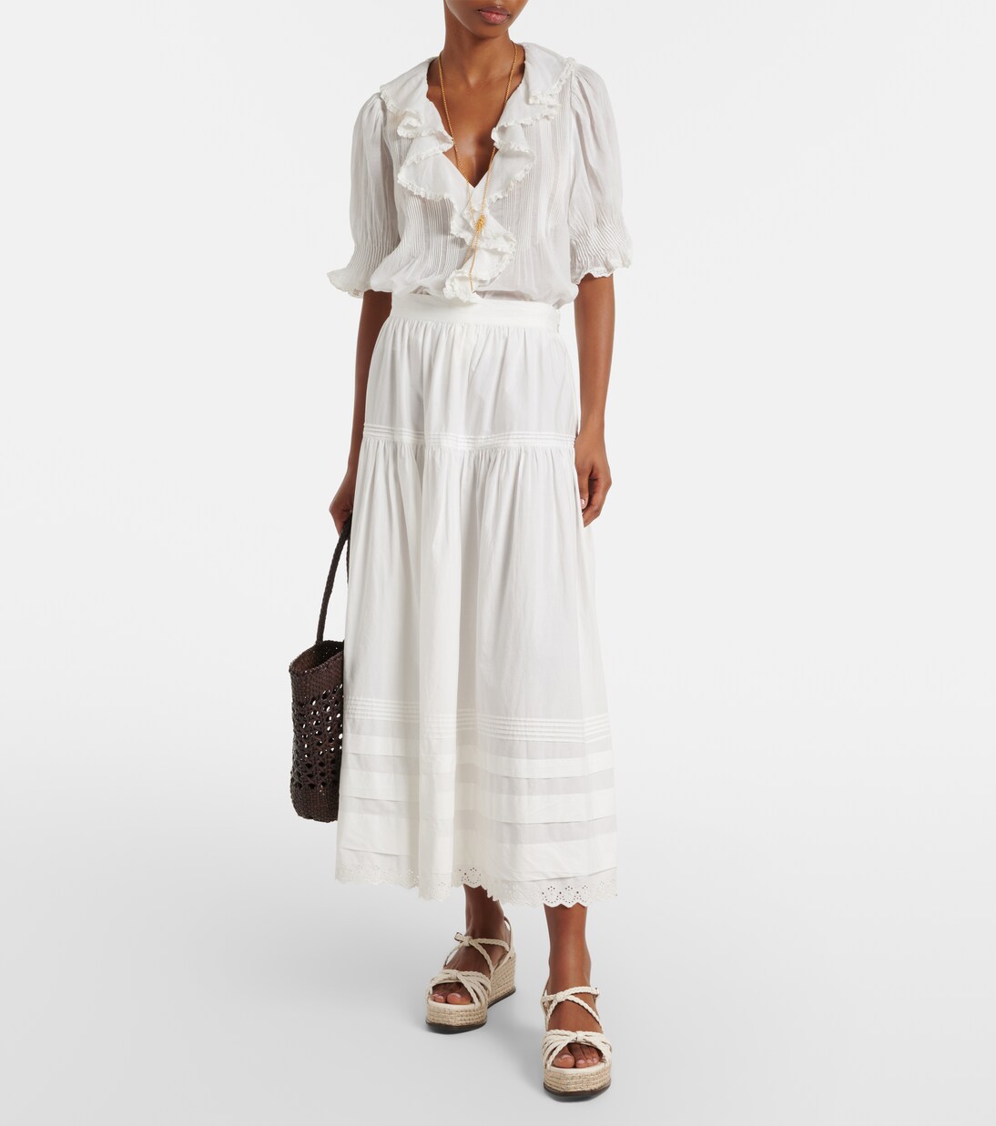 Nyra 브레이디드 레더 에스파드리유 웨지 슈즈 | Jimmy Choo