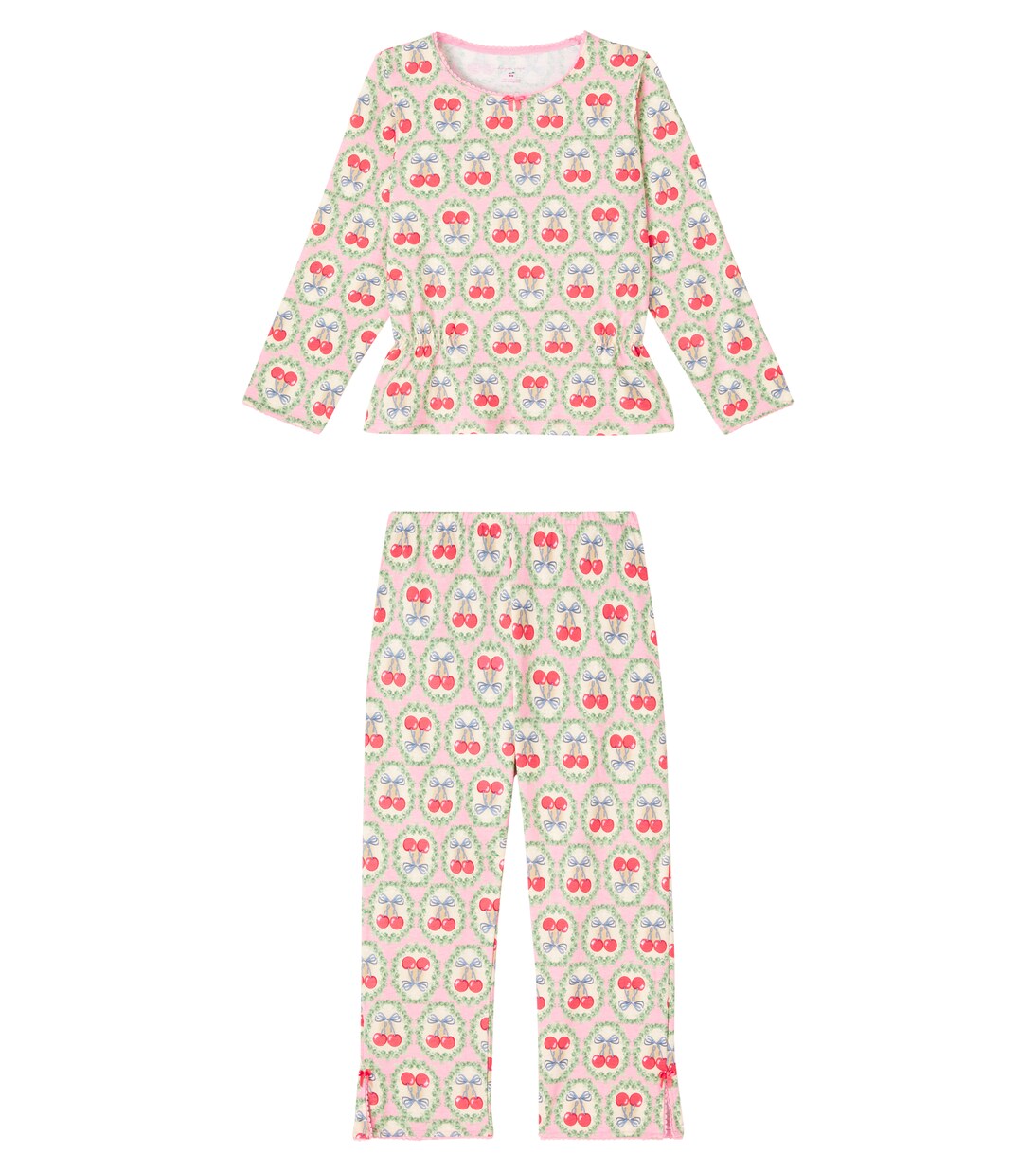 Three printed cotton jersey top and pants set | Konges Sløjd