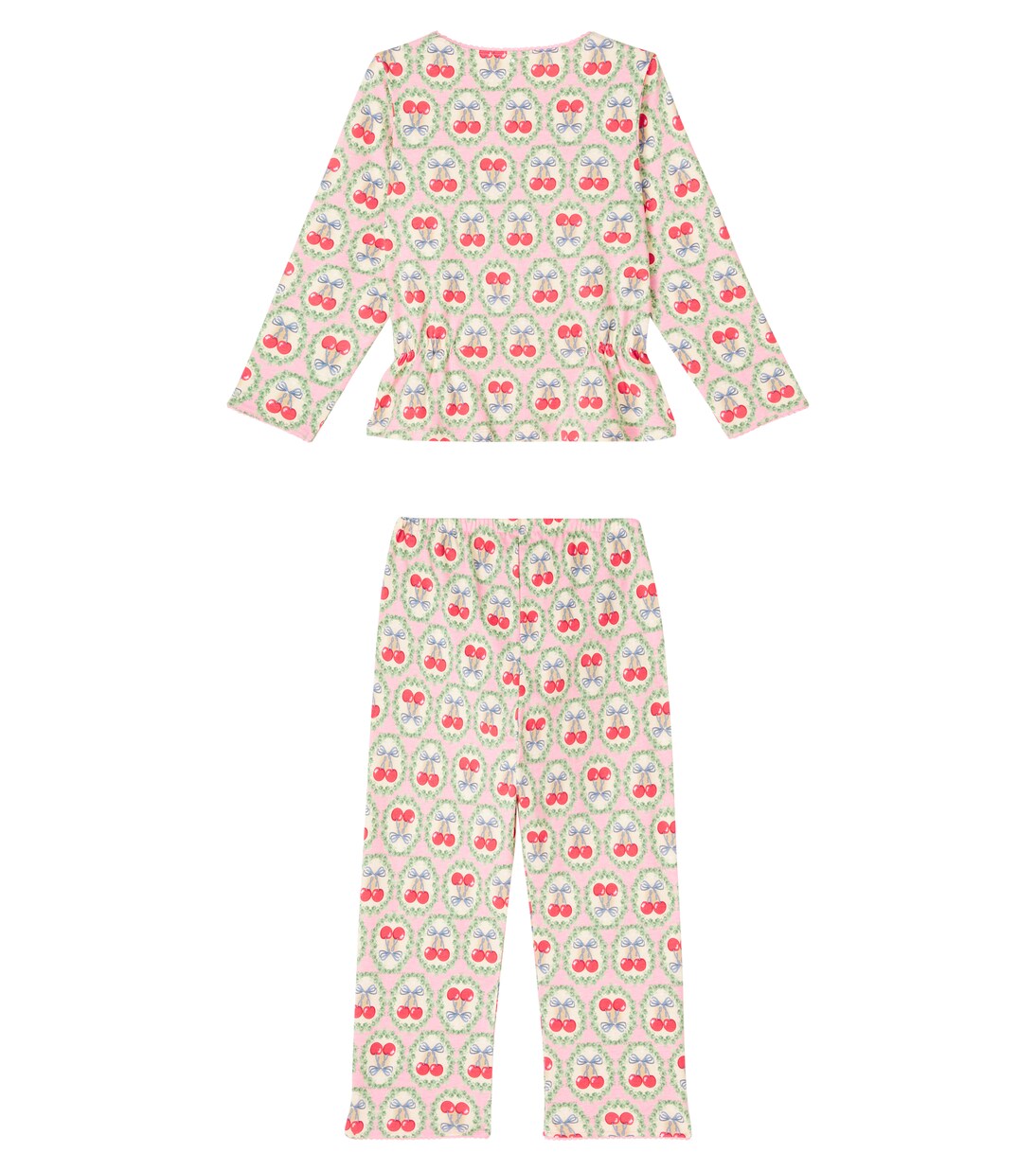 Three printed cotton jersey top and pants set | Konges Sløjd