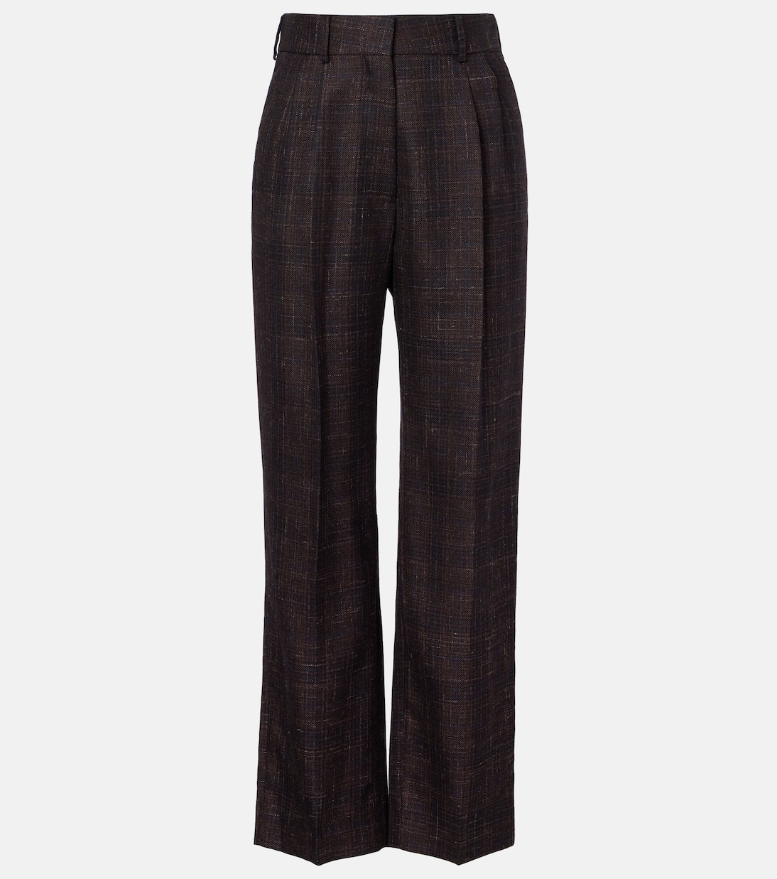 Fox checked wool and silk wide-leg pants | Blazé Milano