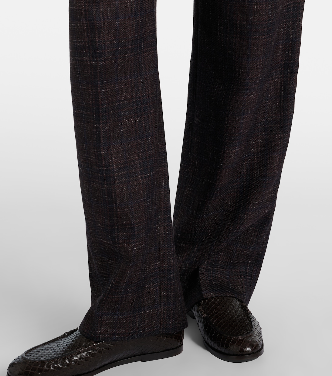 Fox checked wool and silk wide-leg pants | Blazé Milano