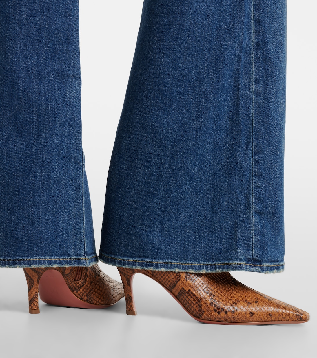 Jamie snake-effect leather ankle boots | Amina Muaddi