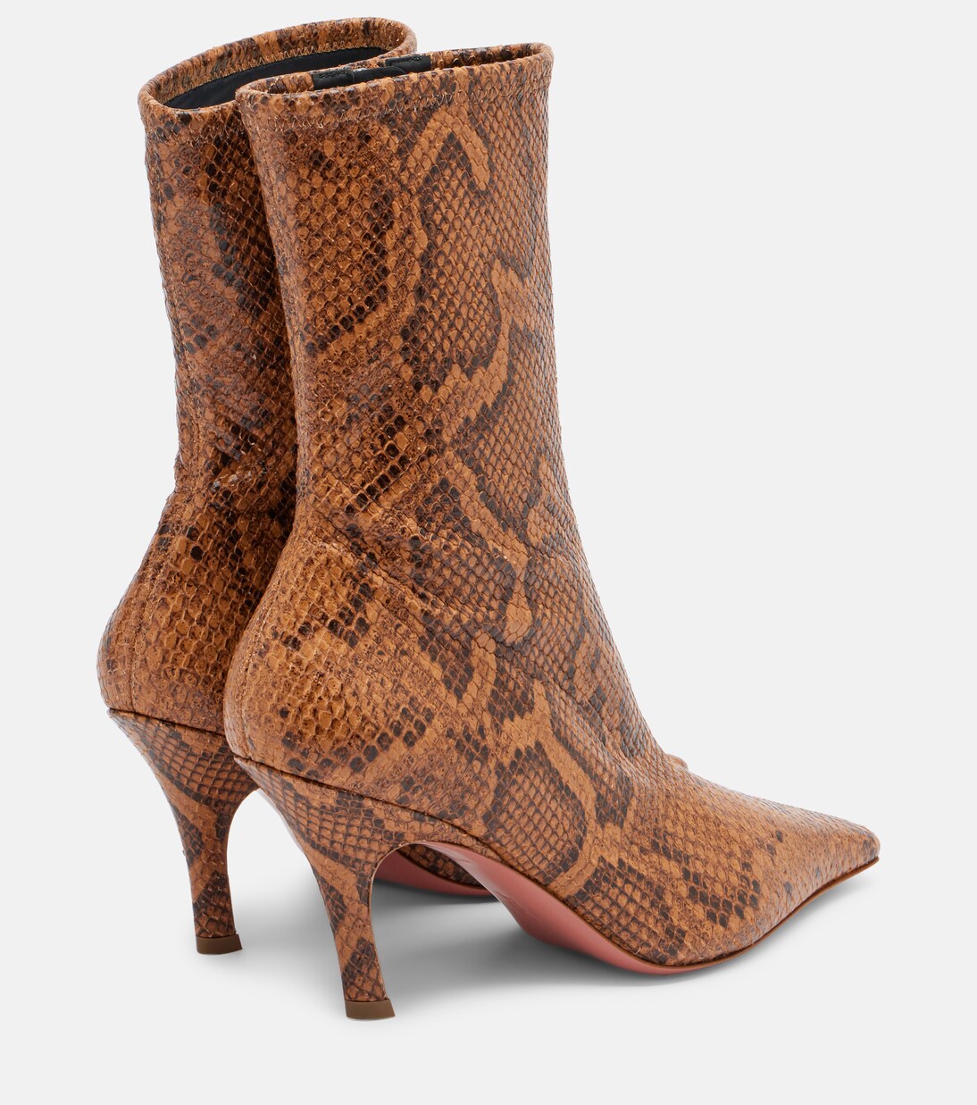 Jamie snake-effect leather ankle boots | Amina Muaddi