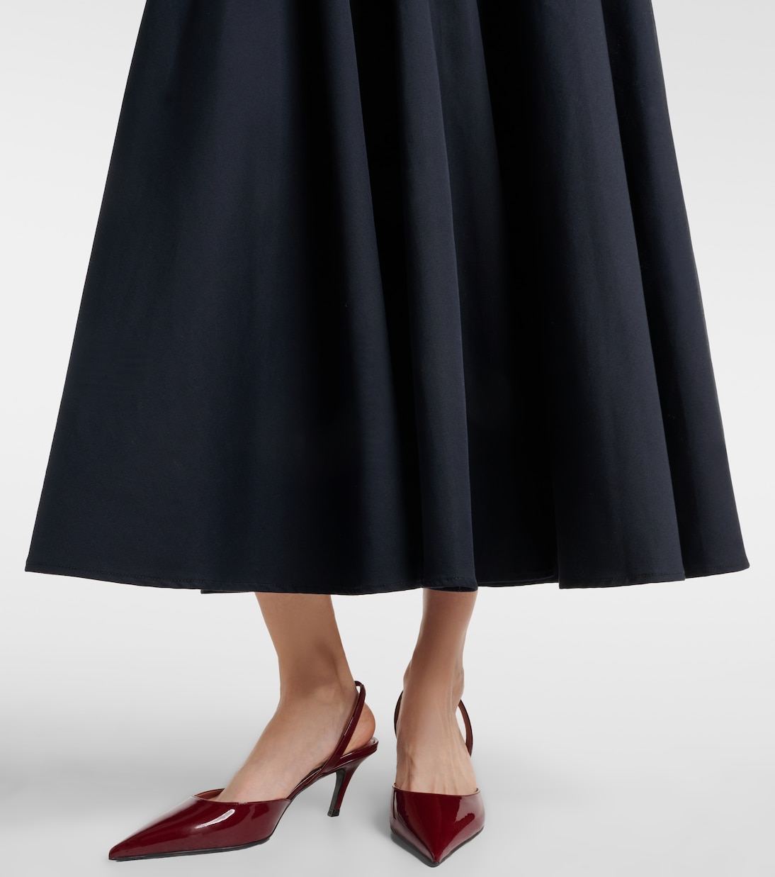 Pleated cotton midi skirt | Patou