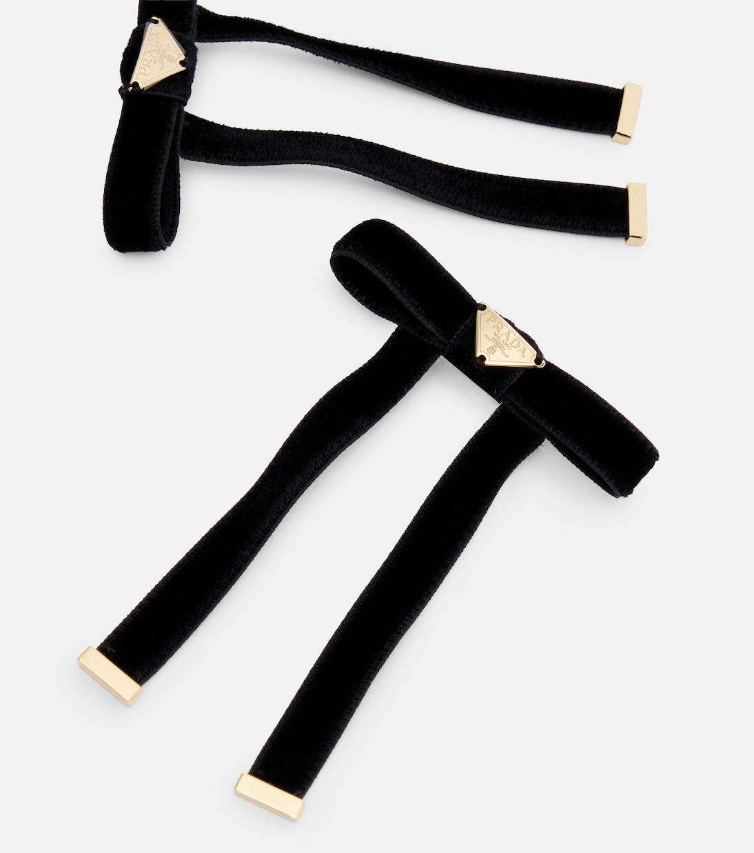 Set aus zwei Haarspangen aus Samt | Prada