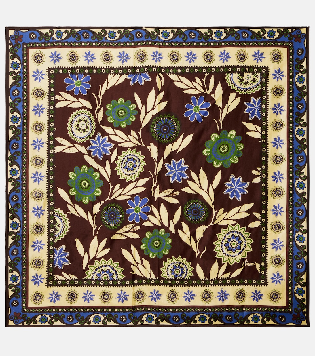 Sciarpa in raso di seta con stampa floreale | Alémais