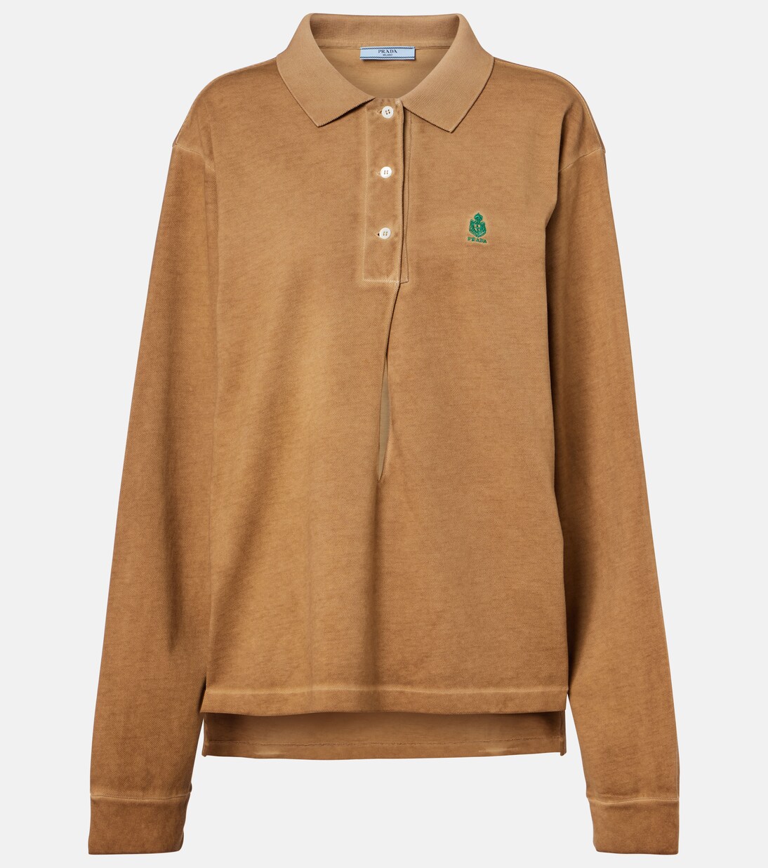 Polo de piqué de algodón oversized | Prada