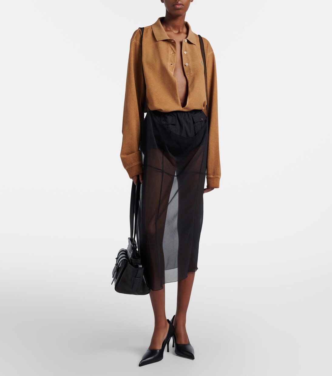 Polo de piqué de algodón oversized | Prada