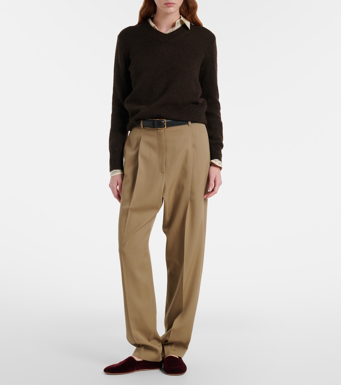 Ponti velvet slip-on shoes | The Row