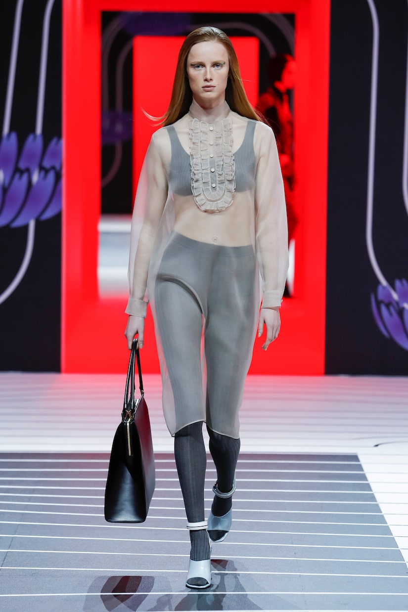 Top in maglia di seta a coste | Prada