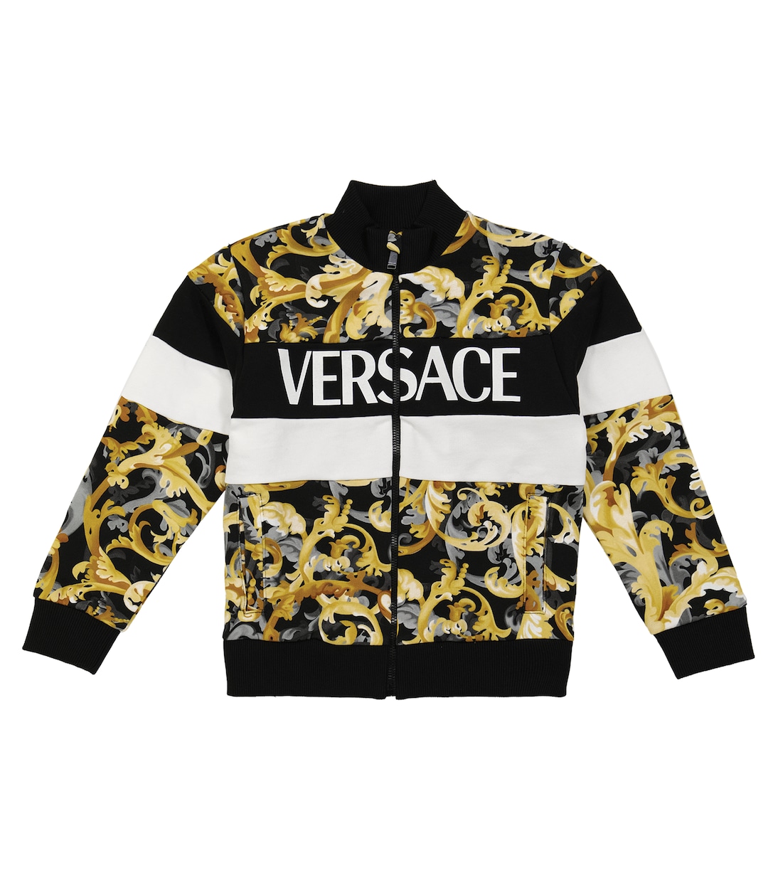 Reißverschlussjacke Baroccoflage aus Baumwolle | Versace Kids