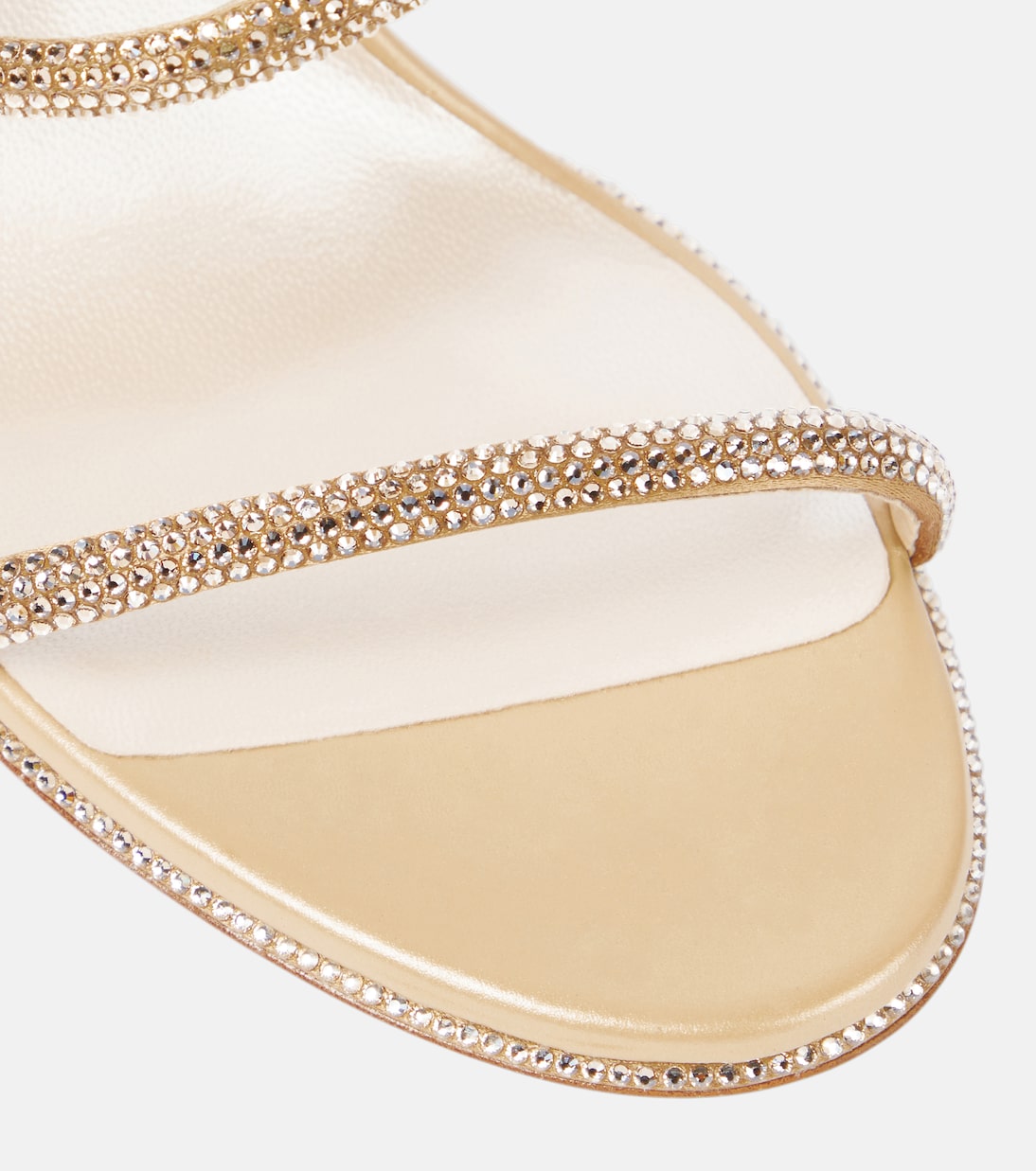 Verzierte Sandalen Cleo aus Metallic-Leder | Rene Caovilla