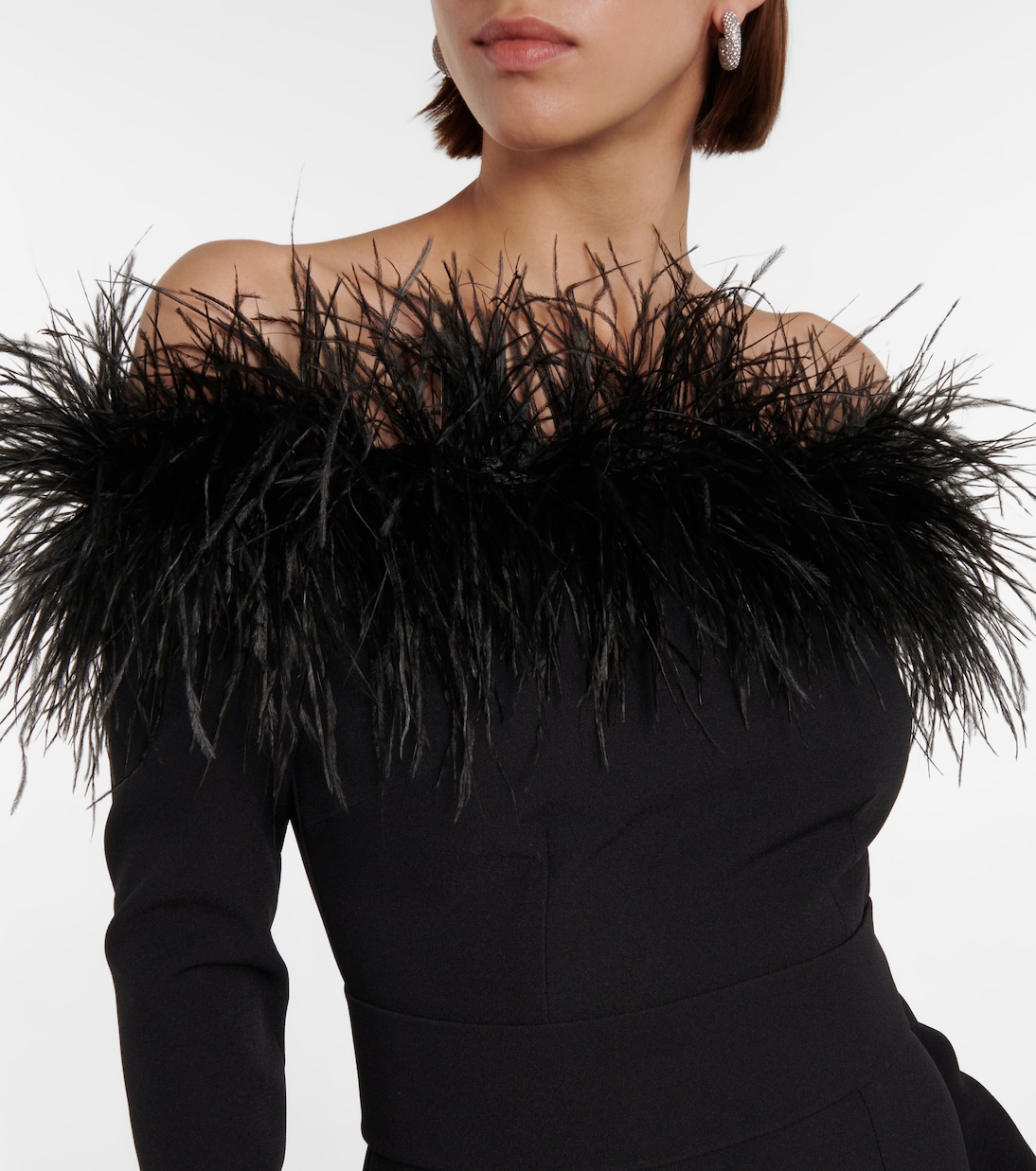 Abito midi con piume | Safiyaa