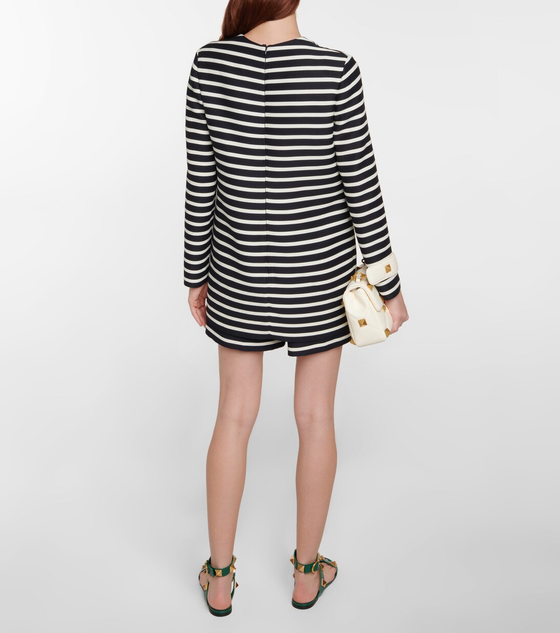Combi-short VGOLD rayée en laine mélangée | Valentino