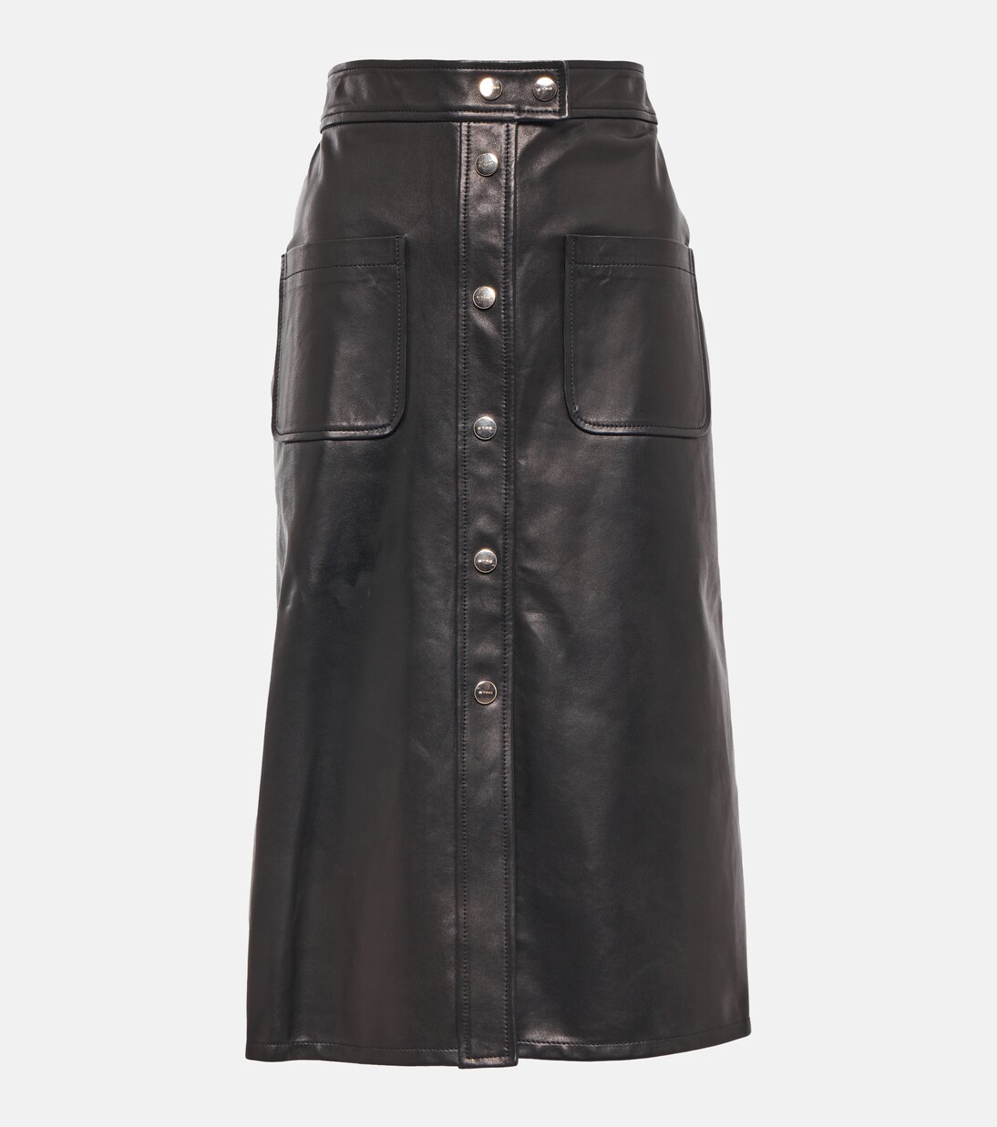 High-rise leather midi skirt | Etro