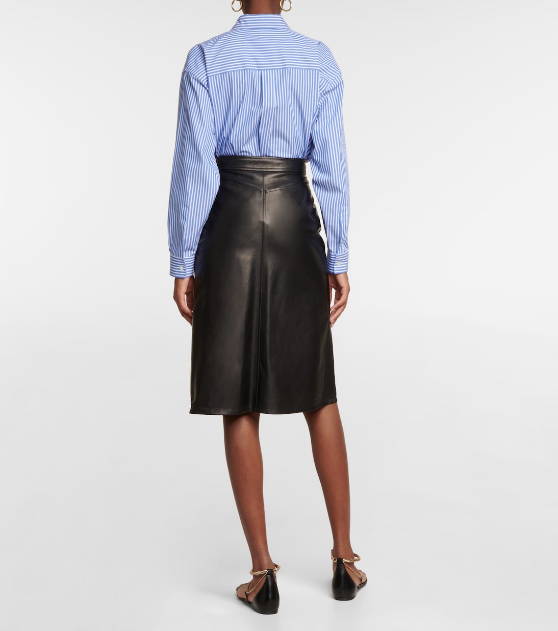 High-rise leather midi skirt | Etro
