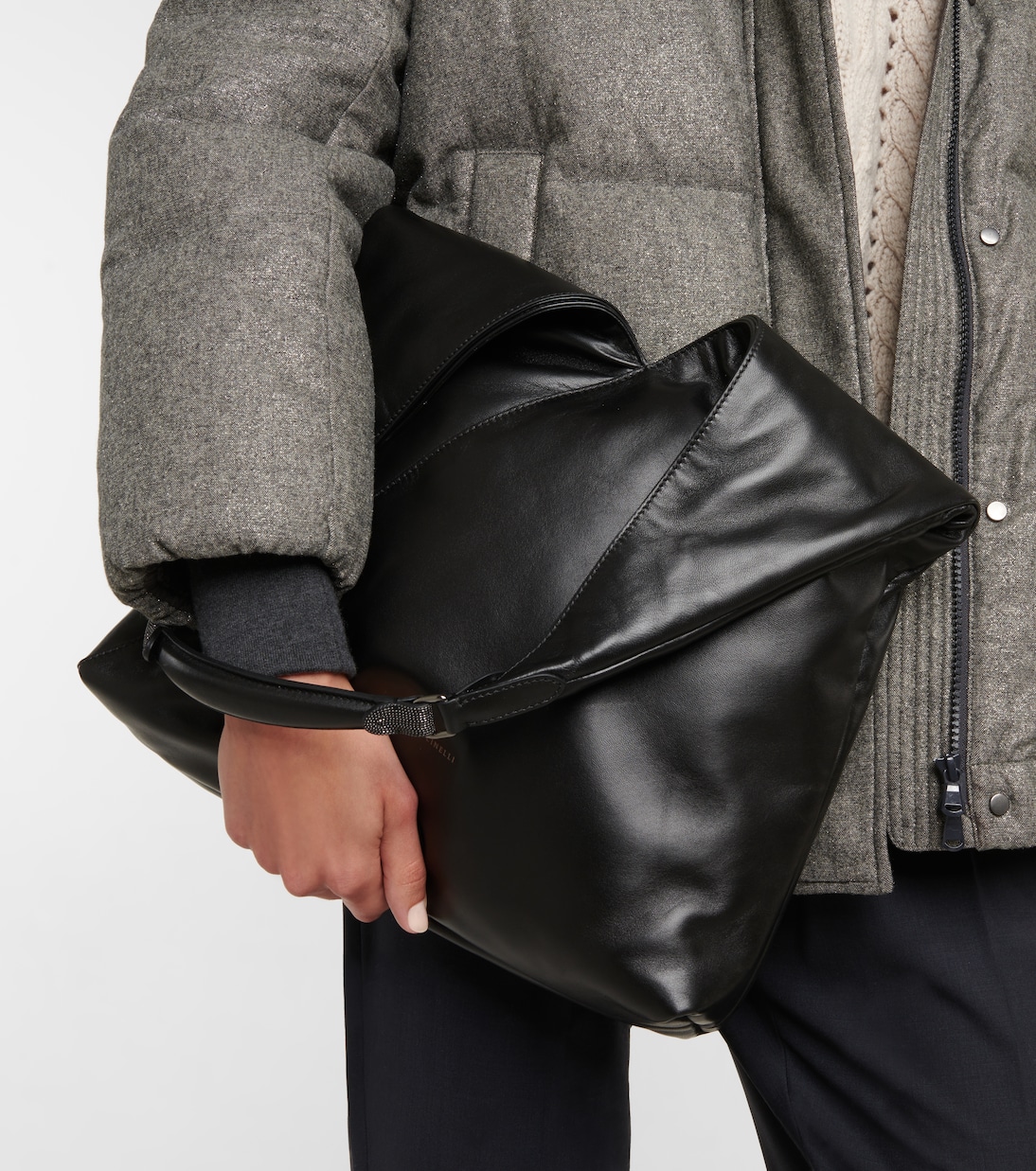 Borsa a spalla in pelle | Brunello Cucinelli
