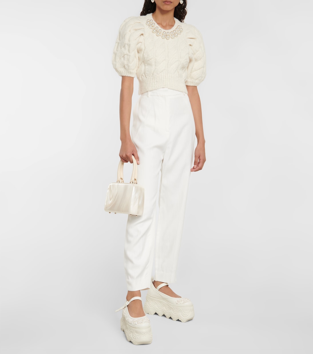 Cropped-Pullover mit Perlenverzierung | Simone Rocha