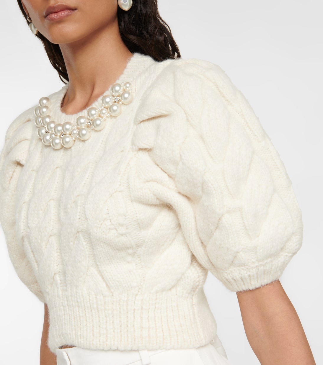 Cropped-Pullover mit Perlenverzierung | Simone Rocha