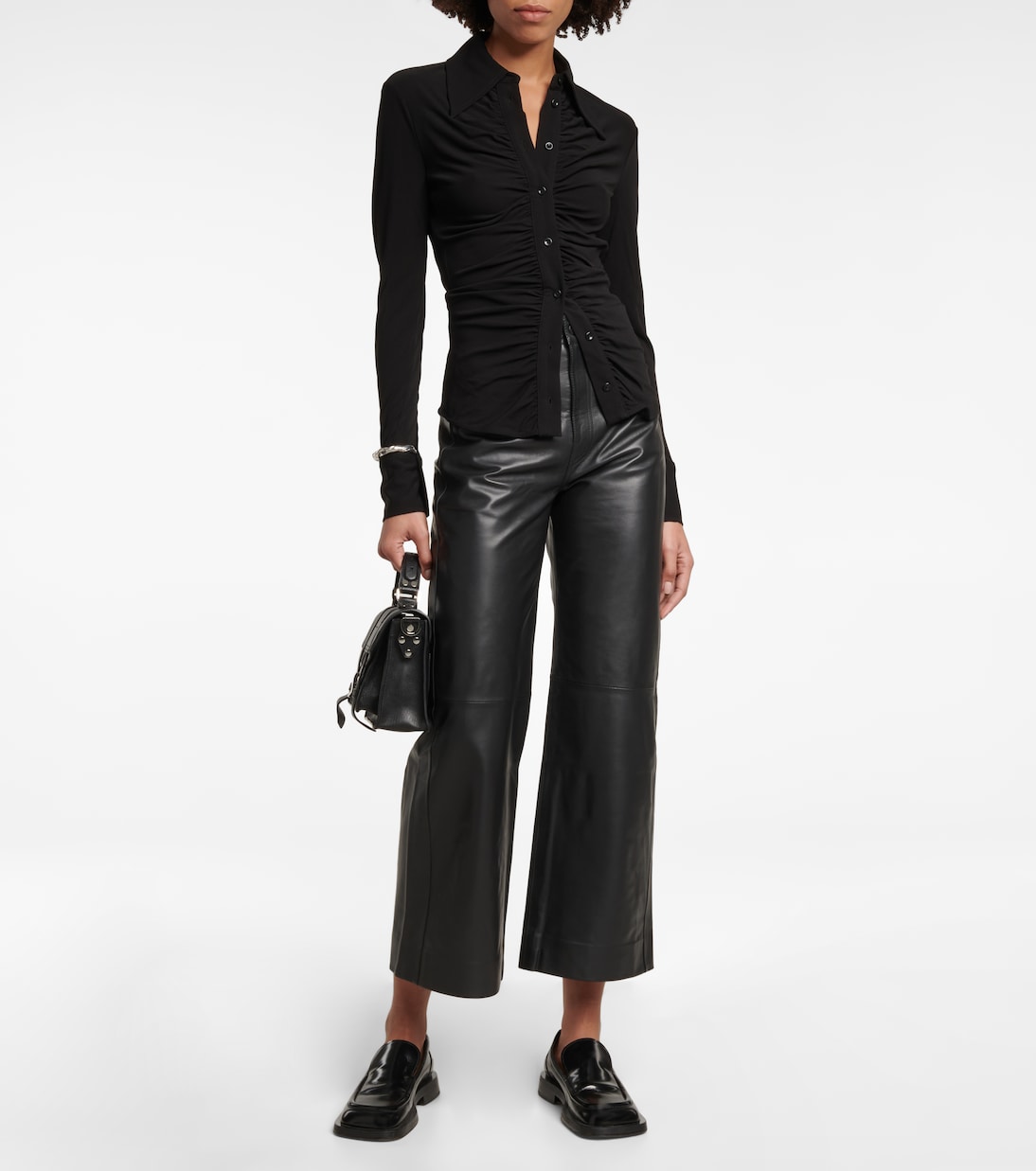 Pantalon White Label à taille haute en cuir | Proenza Schouler