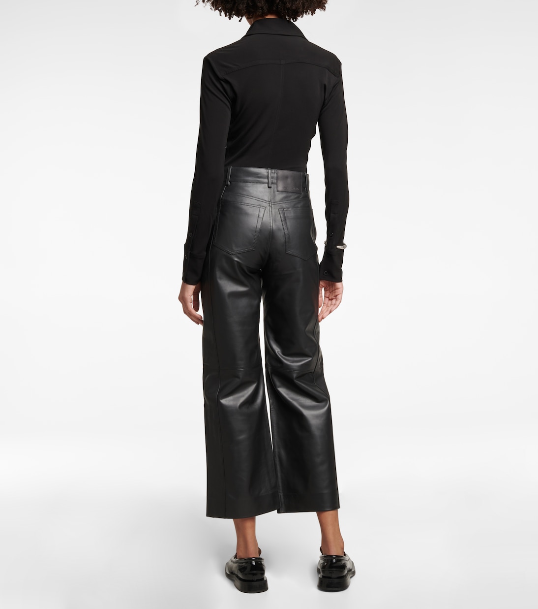 Pantalon White Label à taille haute en cuir | Proenza Schouler