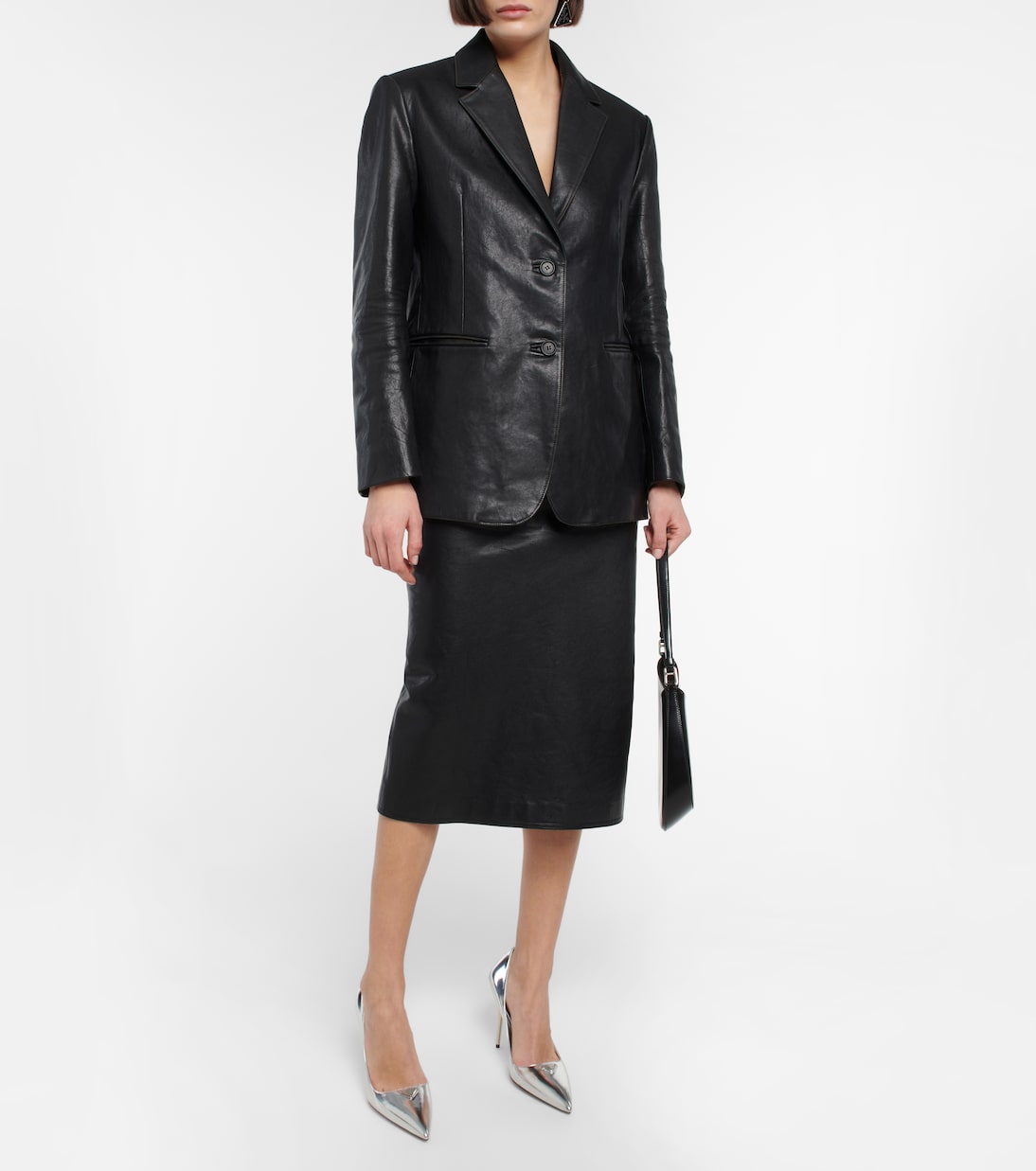 Escarpins en cuir métallisé | Prada