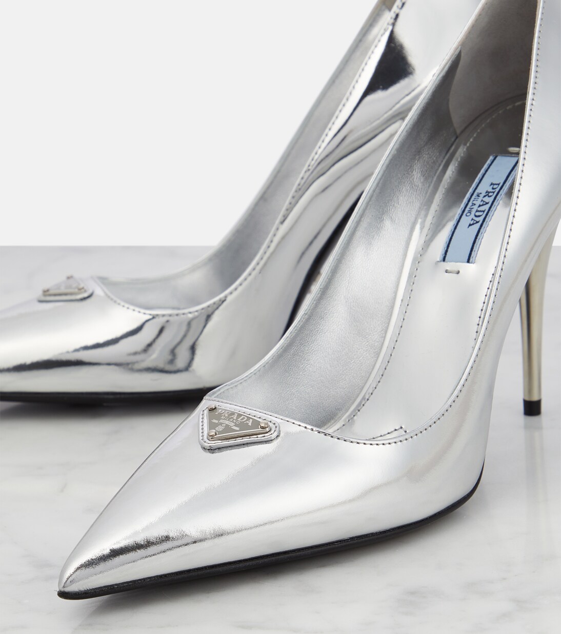 Escarpins en cuir métallisé | Prada