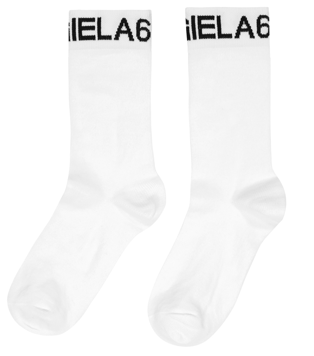 Logo cotton-blend socks in white - MM 6 Maison Margiela Kids