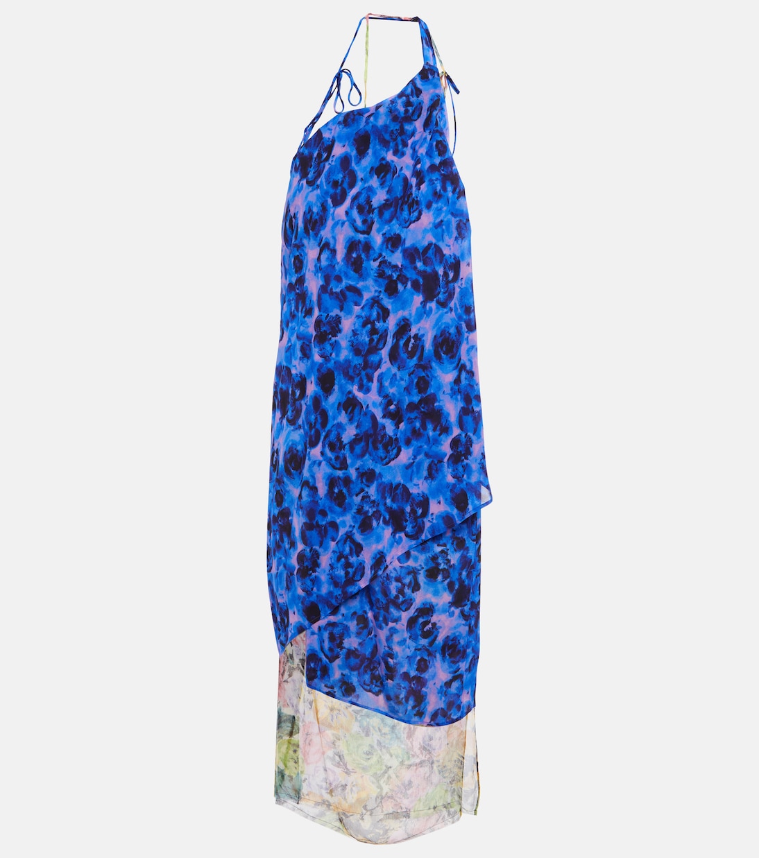 Floral one-shoulder midi dress | Dries Van Noten