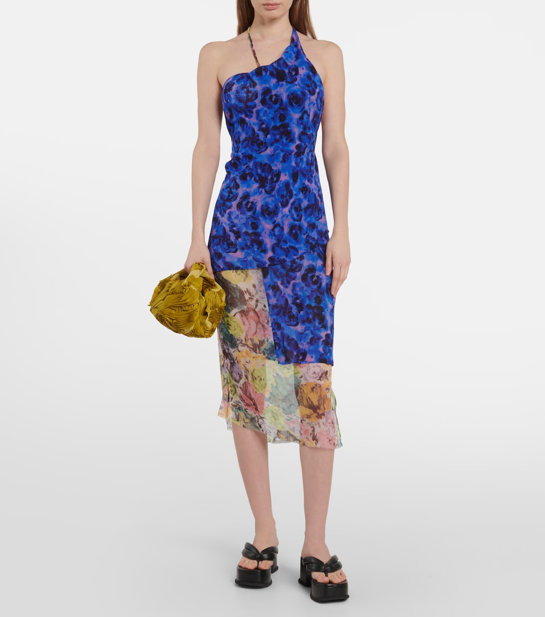 Floral one-shoulder midi dress | Dries Van Noten