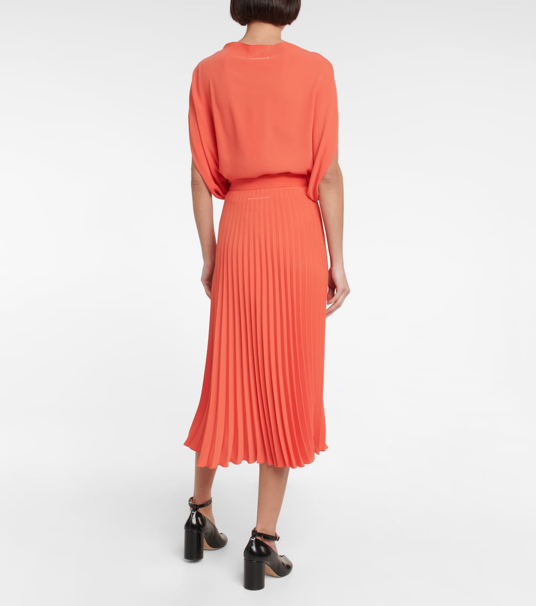 Falda midi de crepé plisada | MM6 Maison Margiela