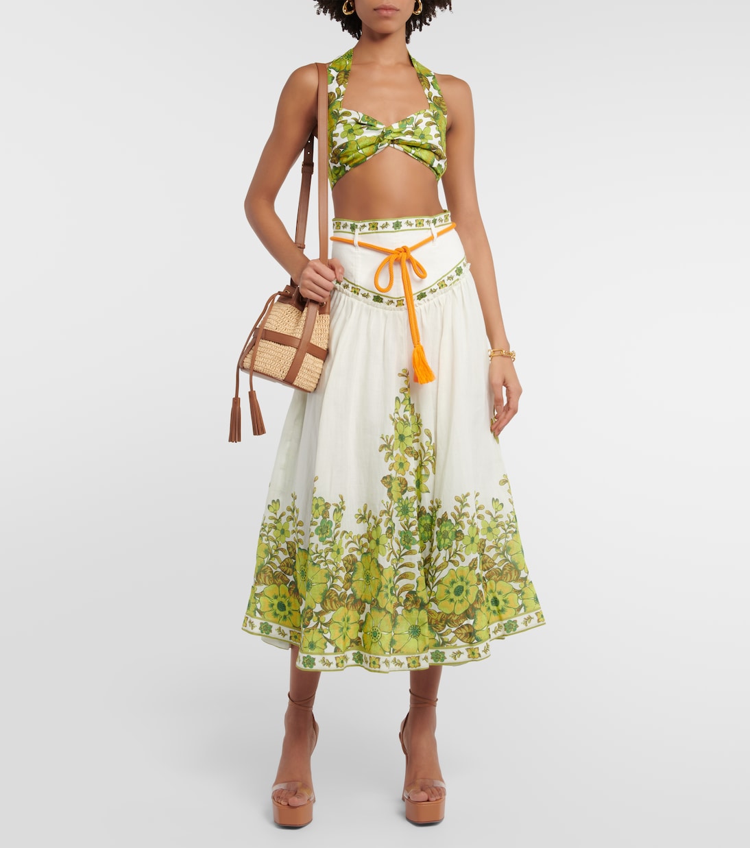 Bralette Wallis de lino floral | Alémais