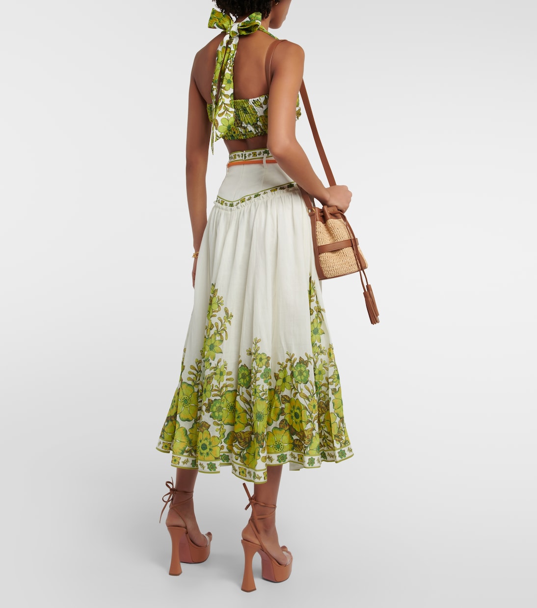 Bralette Wallis de lino floral | Alémais