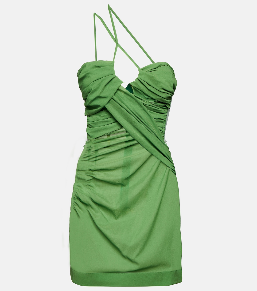 Vestido corto de un hombro drapeado | Nensi Dojaka