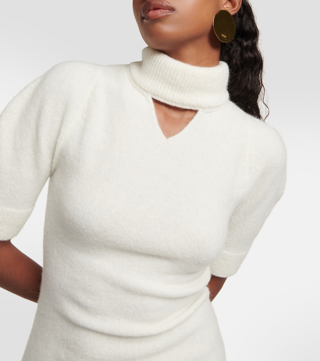 Turtleneck alpaca-blend minidress | Patou