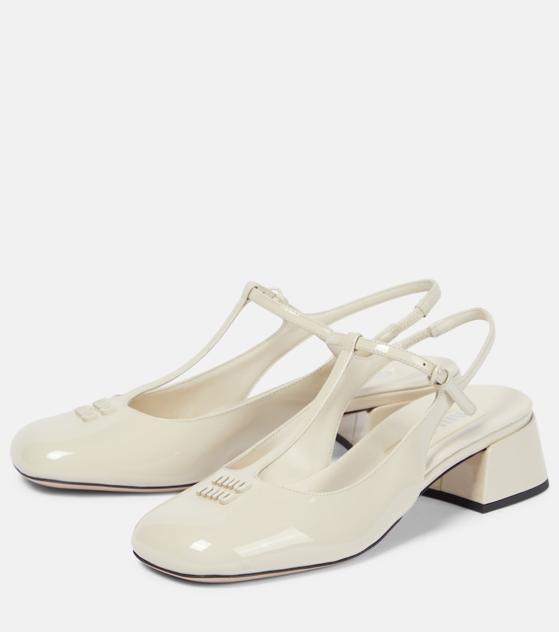 Pumps slingback in vernice | Miu Miu