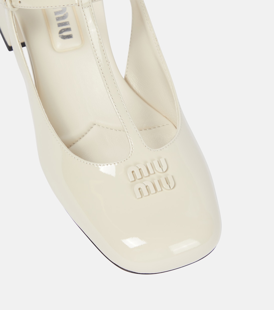 Pumps slingback in vernice | Miu Miu
