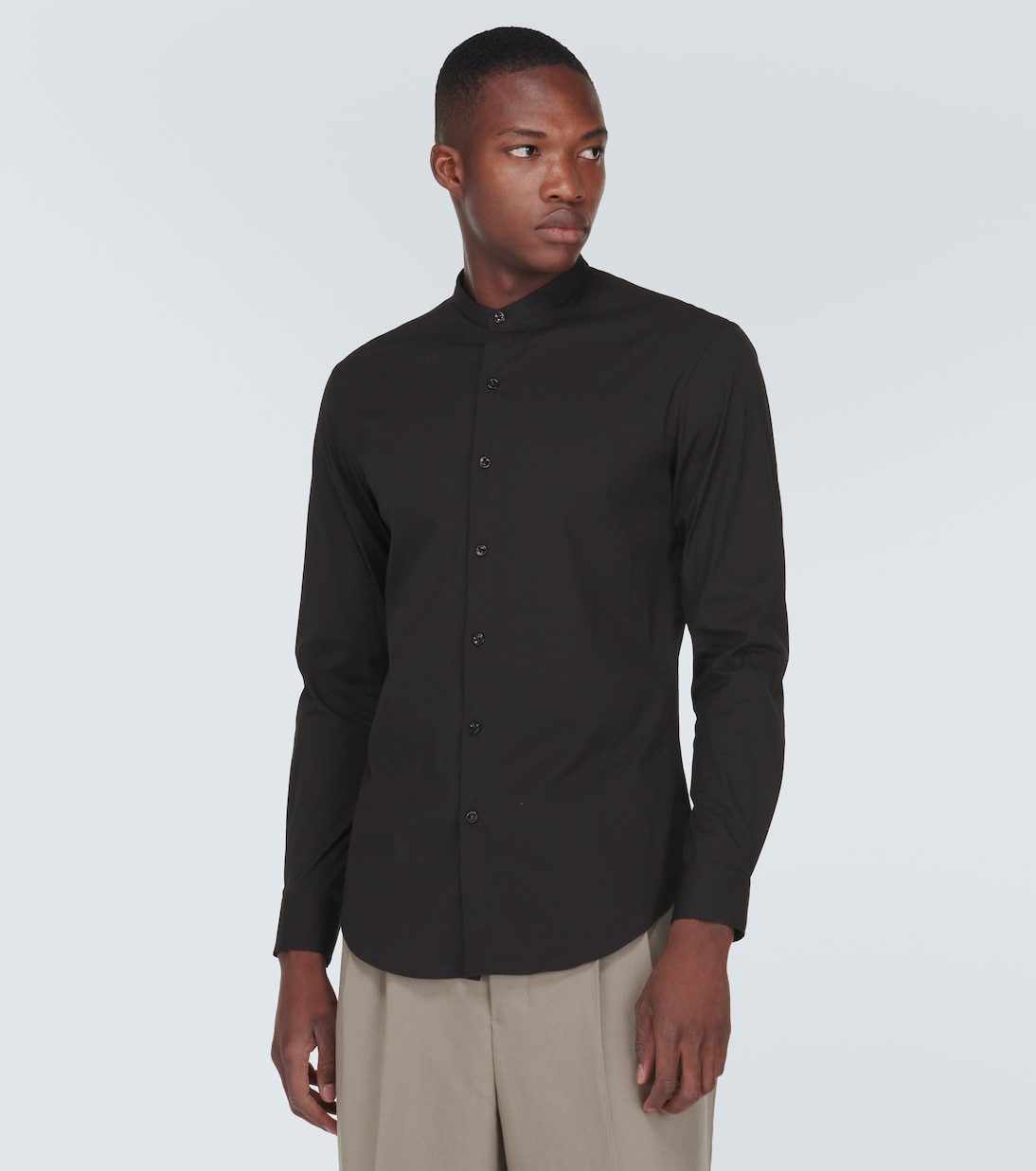 Icon cotton-blend poplin shirt | Giorgio Armani