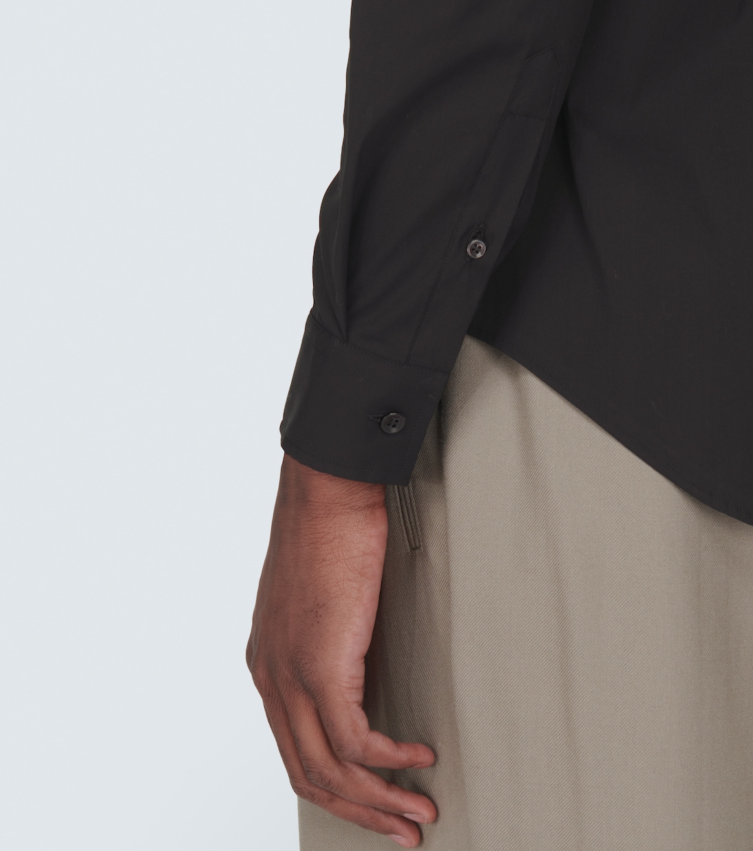 Icon cotton-blend poplin shirt | Giorgio Armani