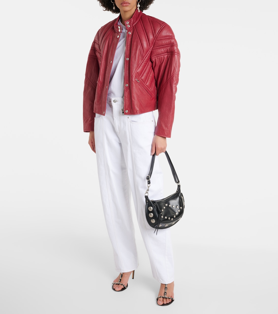 Giacca biker imbottita in pelle | Isabel Marant