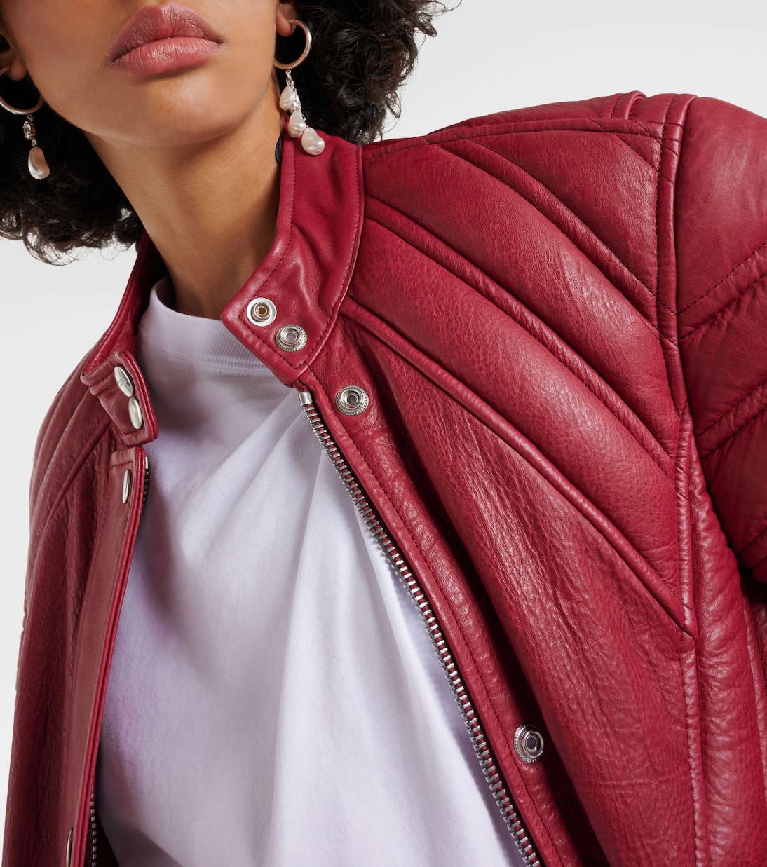 Giacca biker imbottita in pelle | Isabel Marant