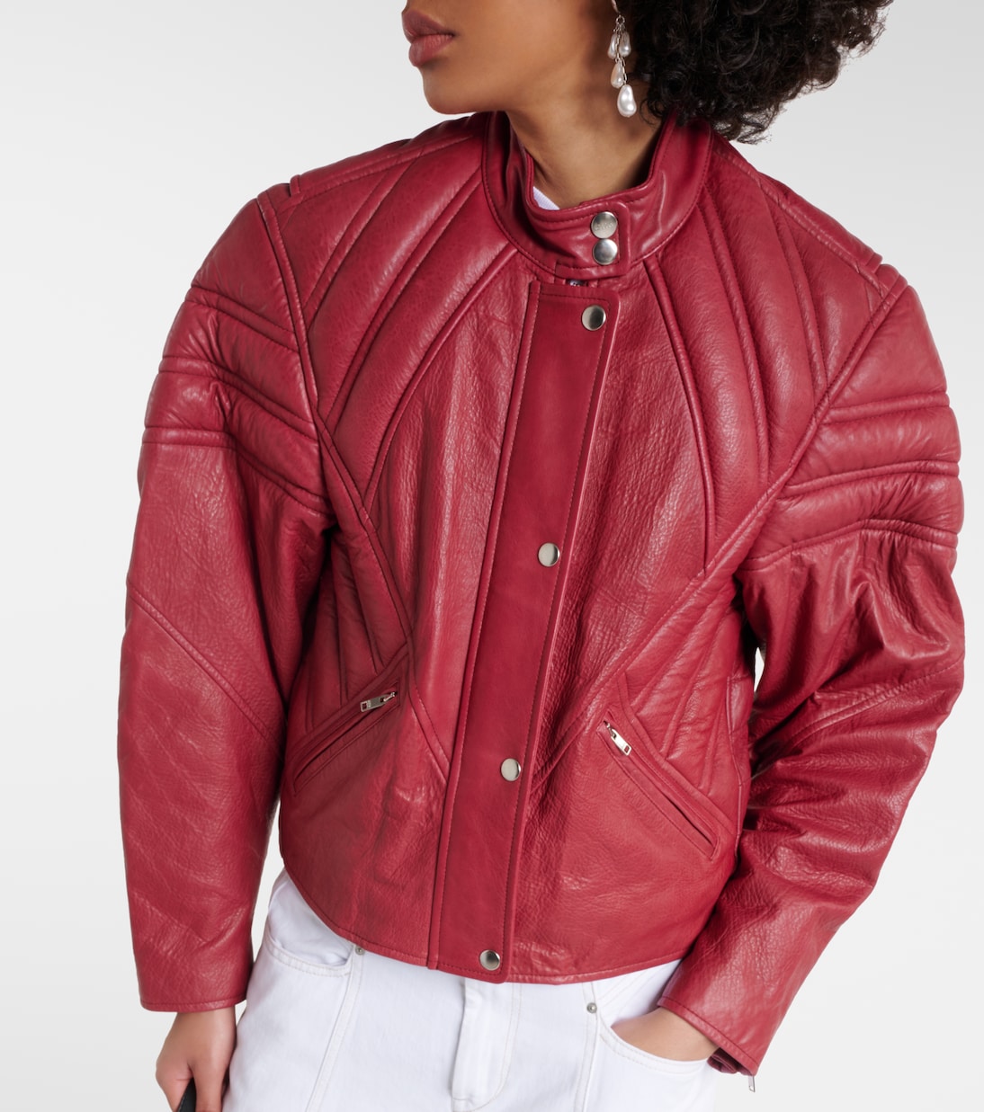 Giacca biker imbottita in pelle | Isabel Marant