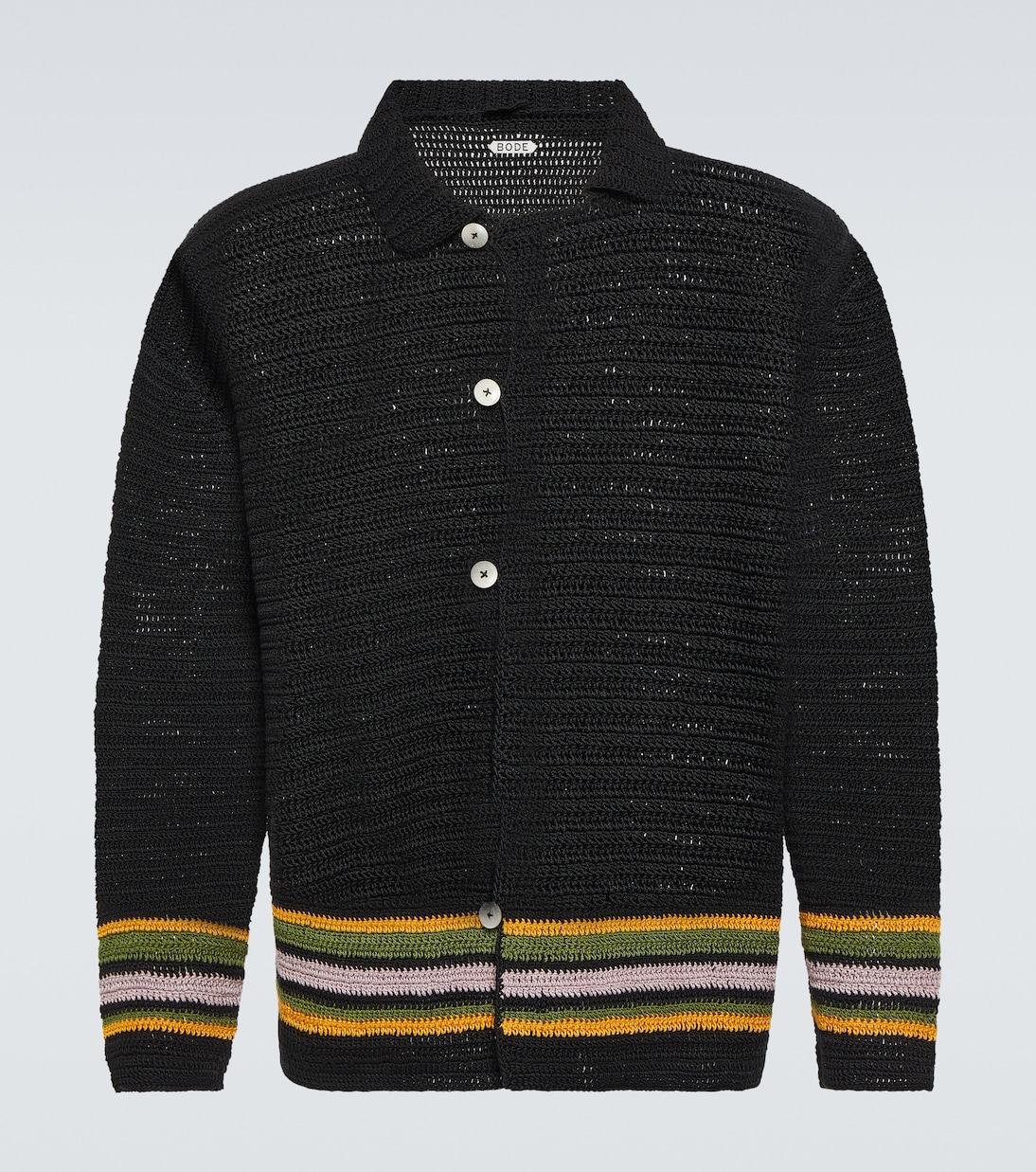 Cardigan Harbor Stripe in crochet di cotone | Bode