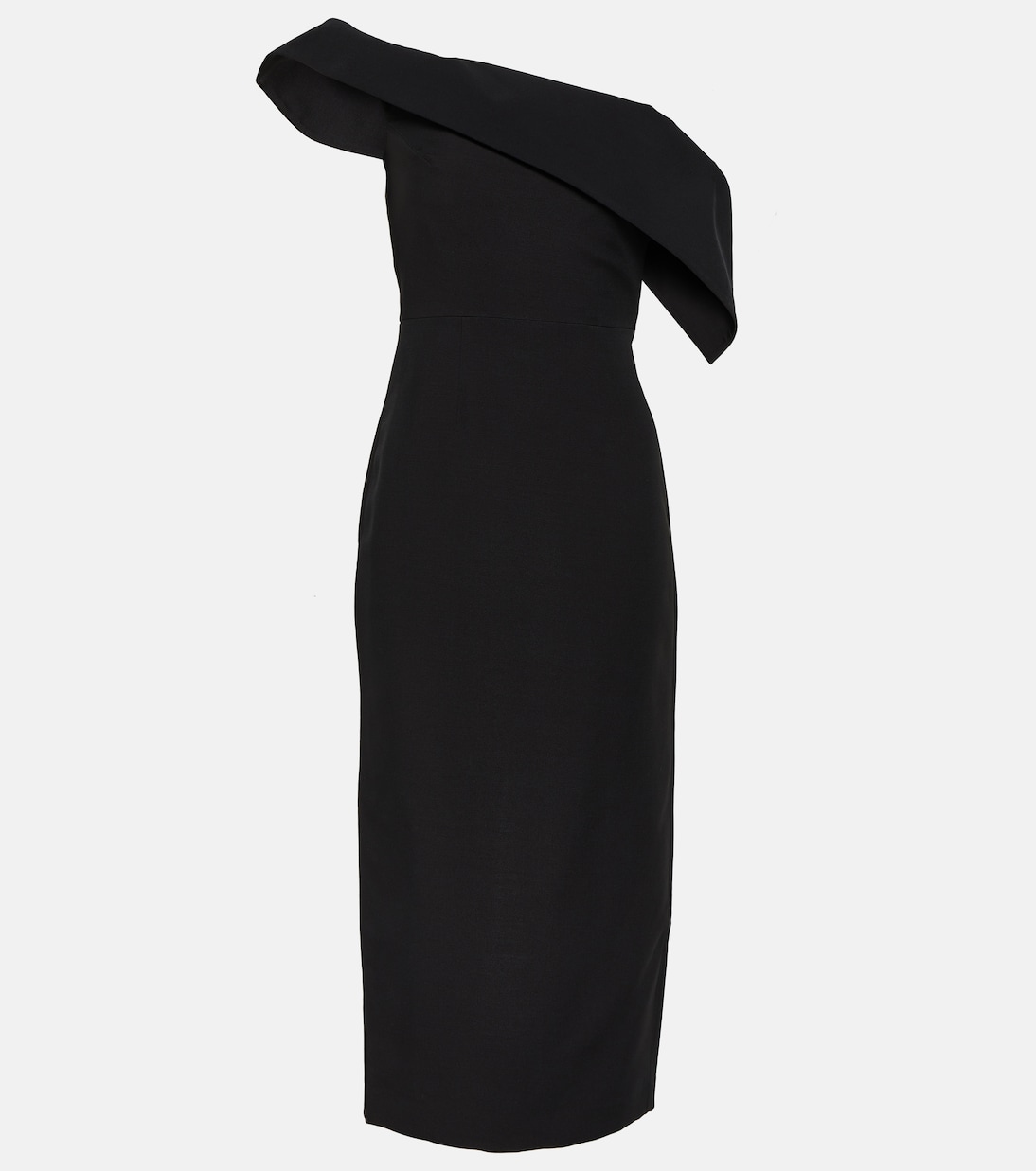 Abito midi asimmetrico in lana e seta | Roland Mouret
