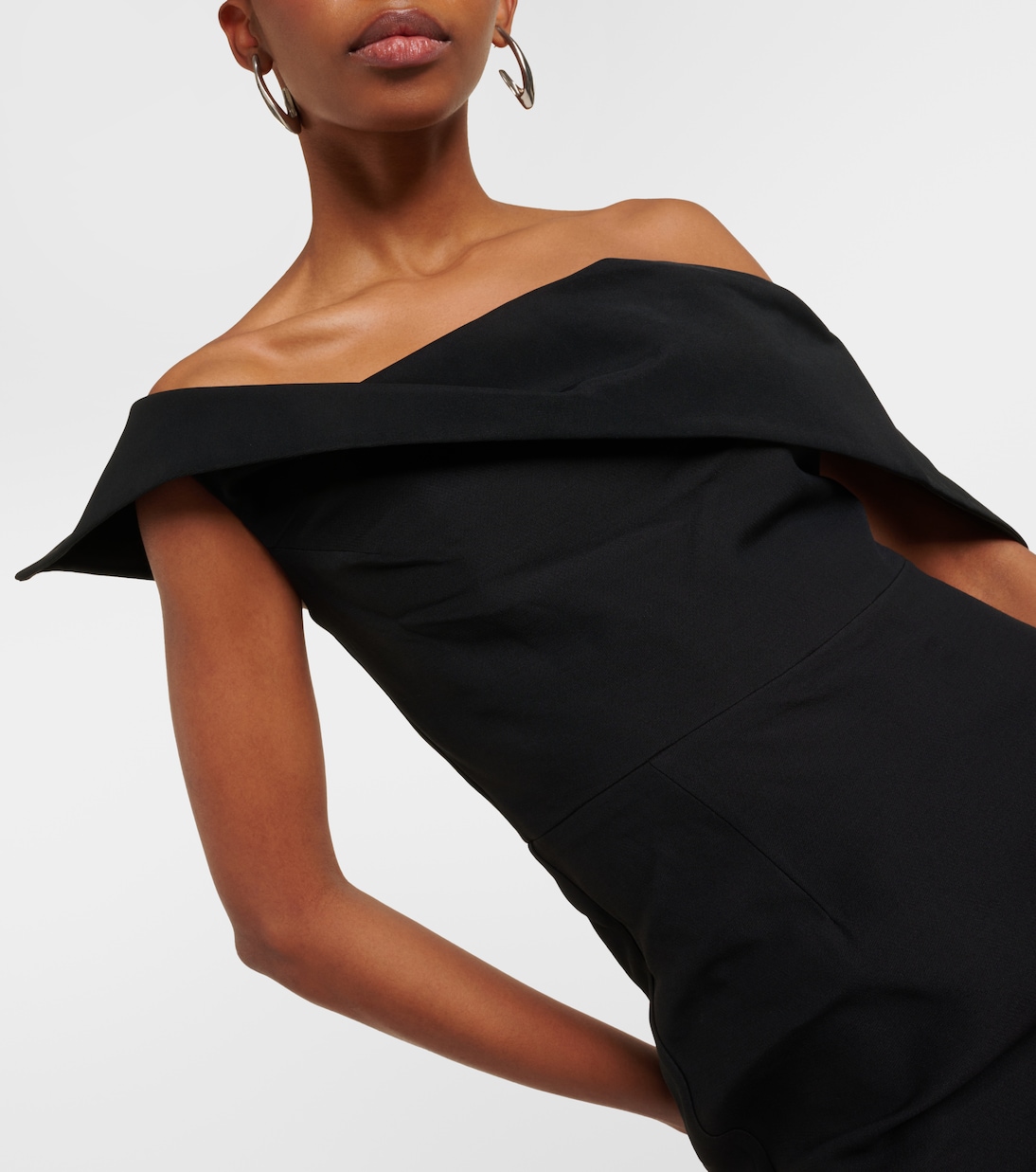 Abito midi asimmetrico in lana e seta | Roland Mouret