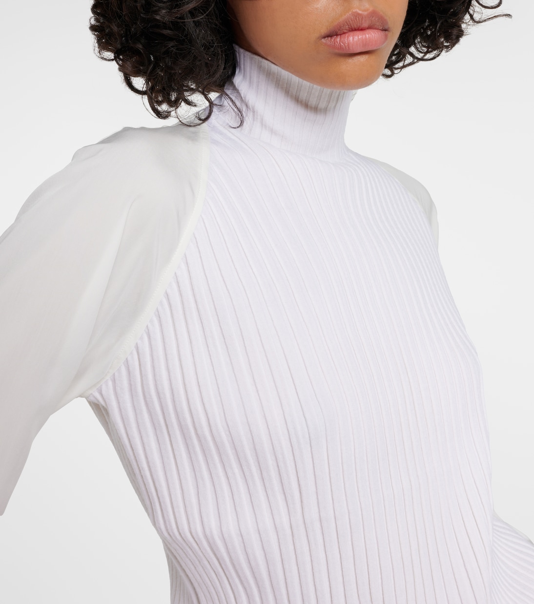Top de cuello alto de mezcla de lana | Toteme