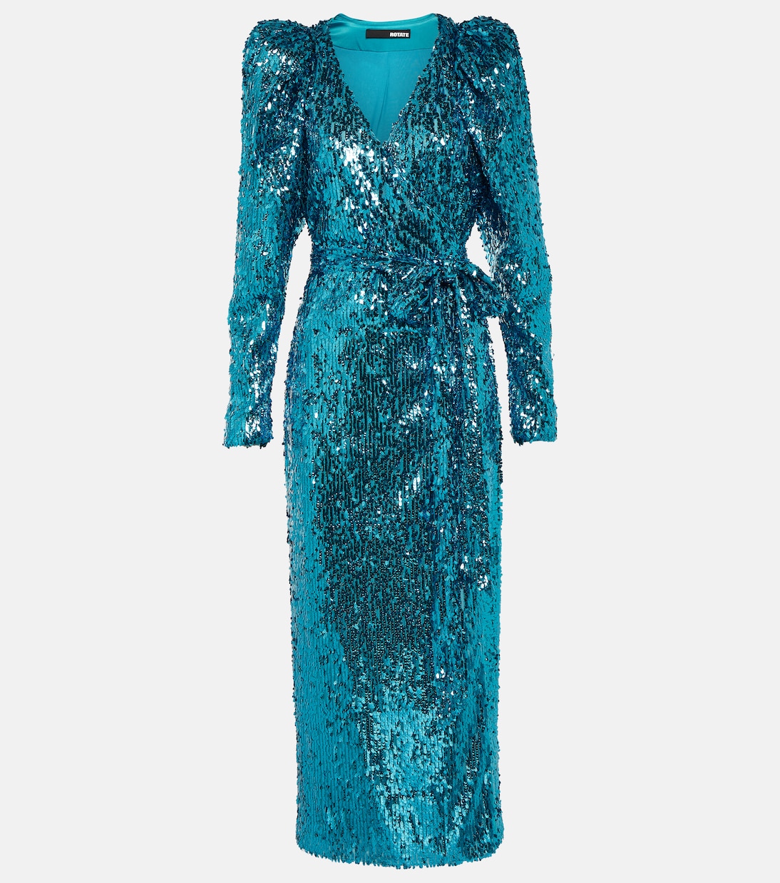 Wickelkleid mit Pailletten | Rotate