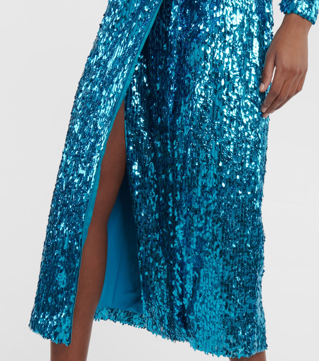 Wickelkleid mit Pailletten | Rotate