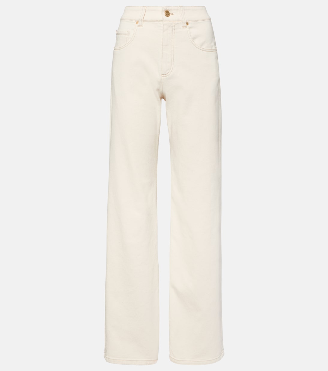 Jeans anchos teñidos en prenda | Brunello Cucinelli