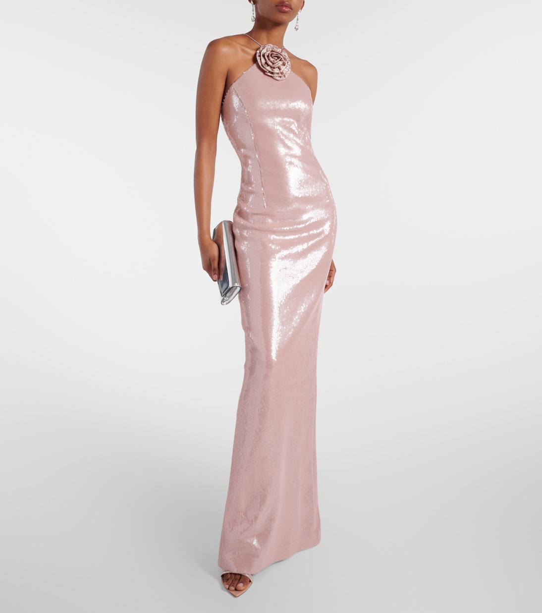 Robe longue Paige à sequins et à fleurs | Rebecca Vallance